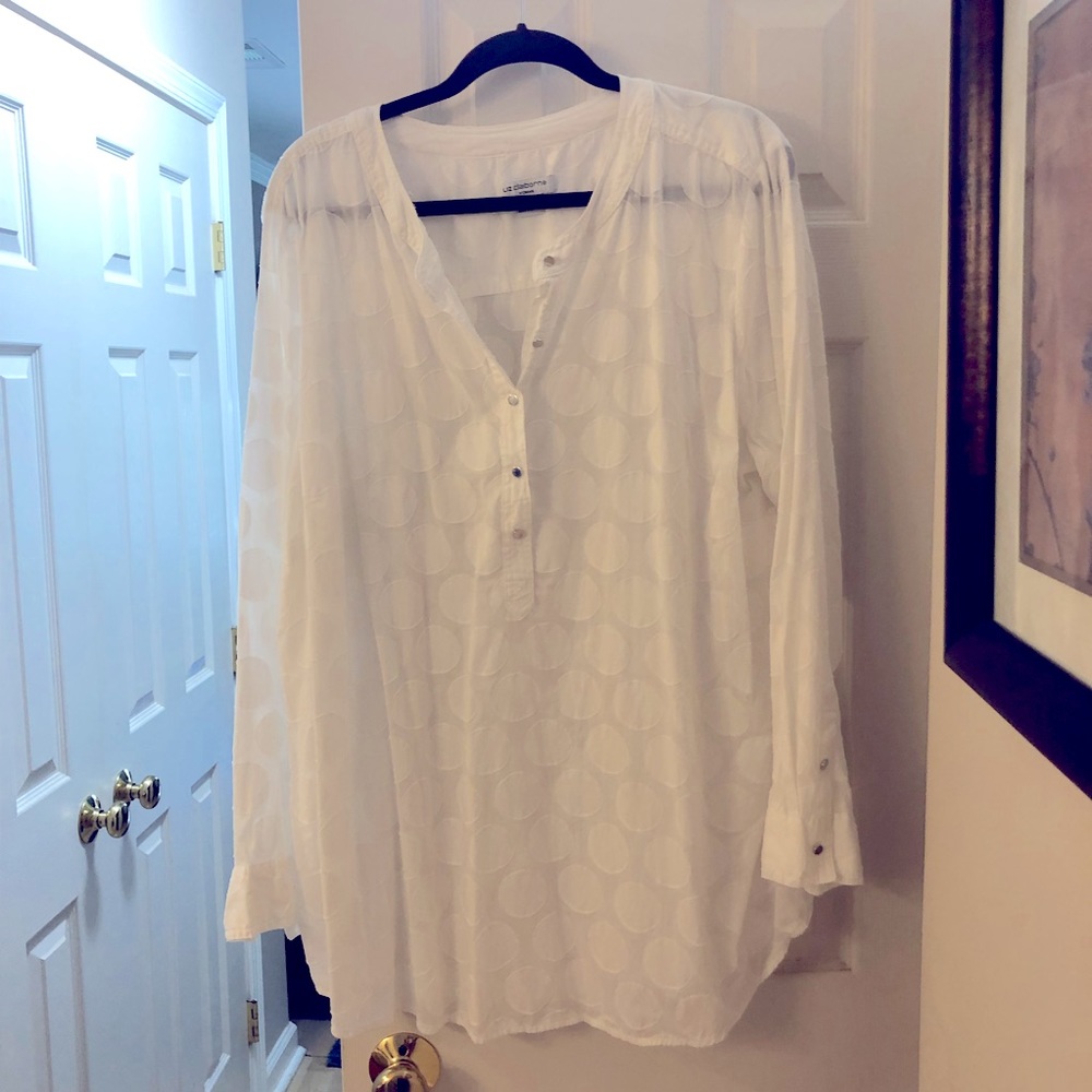 Liz Claiborne Womens 100% cotton white top - Picture 2 of 9
